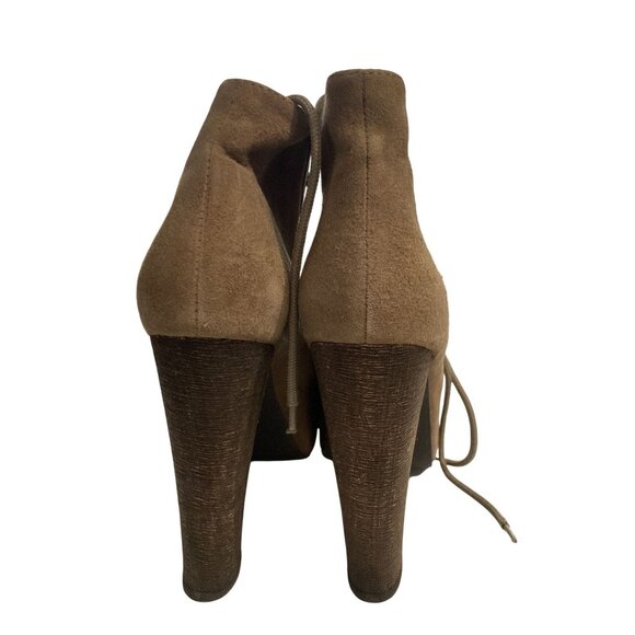 Jeffrey Campbell Womens Size 5M Brown Suede Lace-Up Platform Ankle Boots Heels - Picture 3 of 7